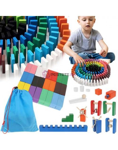 Дървено домино 360 части с торбичка